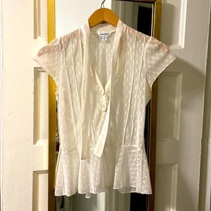 Lucky Brand Sheer Cream Blouse